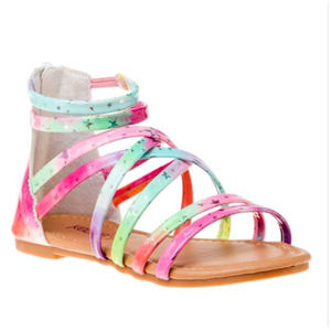 Kensie Girl Abstract‎ Rainbow Gladiator Kids Size 1 New Without Box